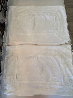 Simply Shabby Chic Embroidered White Pillow Shams - Set of 2